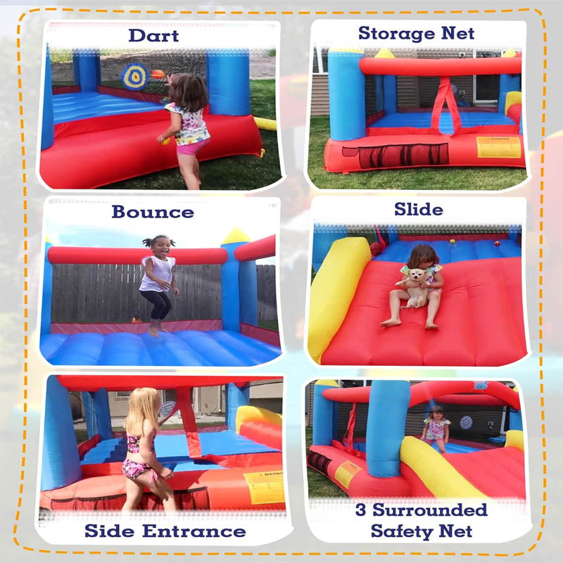 Inflatable Bounce House Inflatable Bouncer with Air Blower Family Backyard Bouncy Castle dea for Kids