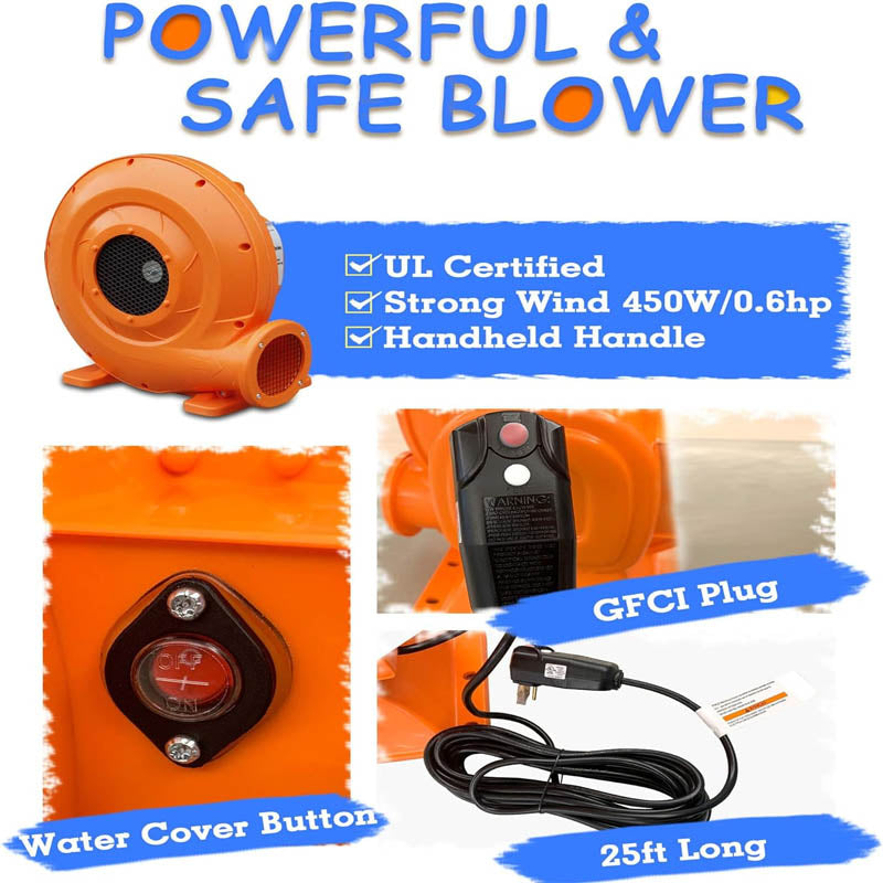 Inflatable Bounce House Inflatable Bouncer with Air Blower Family Backyard Bouncy Castle dea for Kids