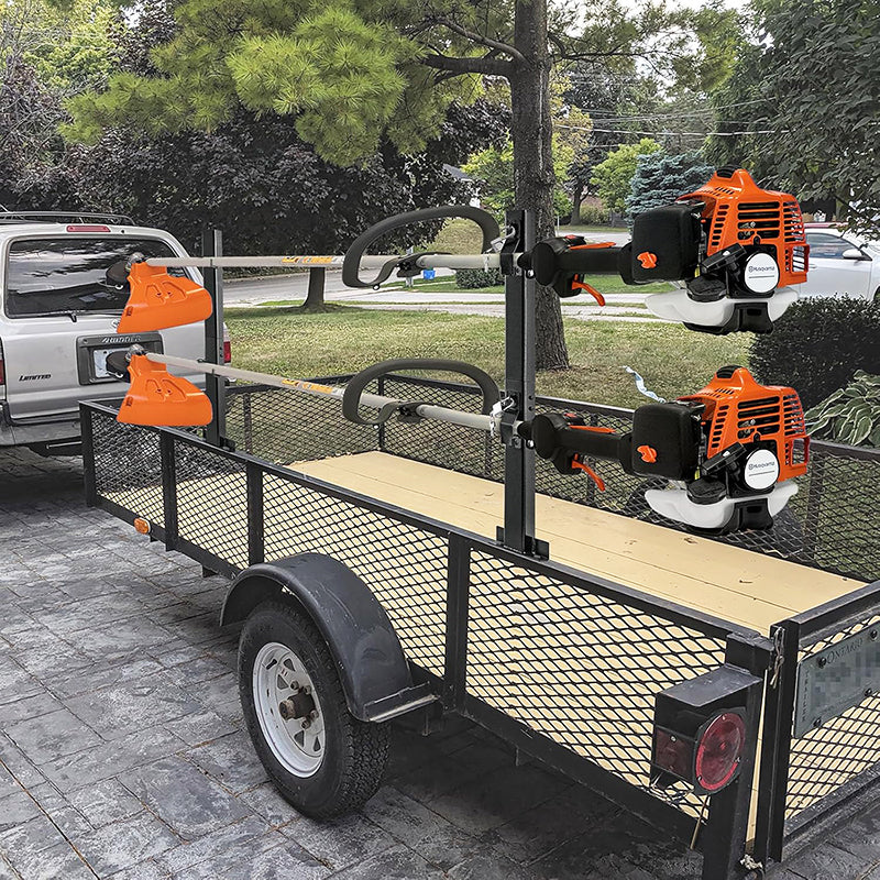 Trimmer Racks Weedeater Rack Lockable Weed Eater Racks for Open Trailer Truck Holder Lawn Equipment Accessories with 2 Locks