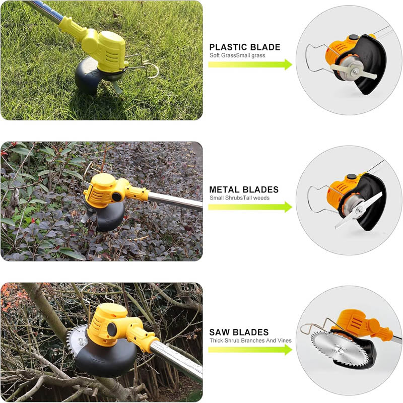 Trimmer & Edger 6 inch round manganese steel saw blades Cordless Brush Cutter 21V 4.0Ah Batteries and Metal Blades