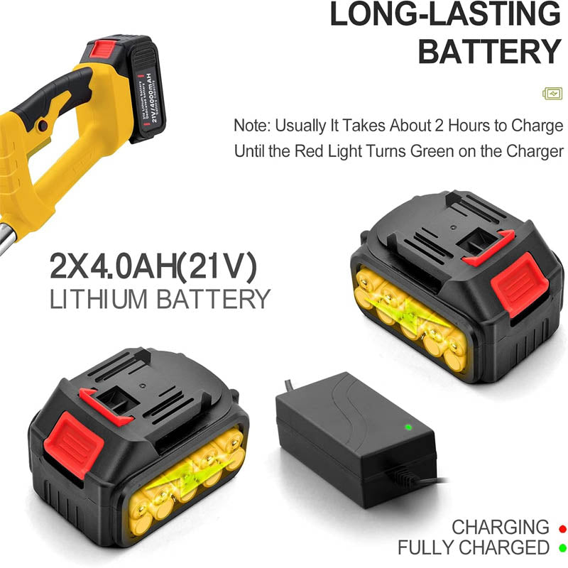 Trimmer & Edger 6 inch round manganese steel saw blades Cordless Brush Cutter 21V 4.0Ah Batteries and Metal Blades