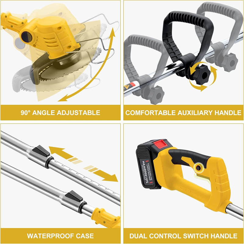 Trimmer & Edger 6 inch round manganese steel saw blades Cordless Brush Cutter 21V 4.0Ah Batteries and Metal Blades