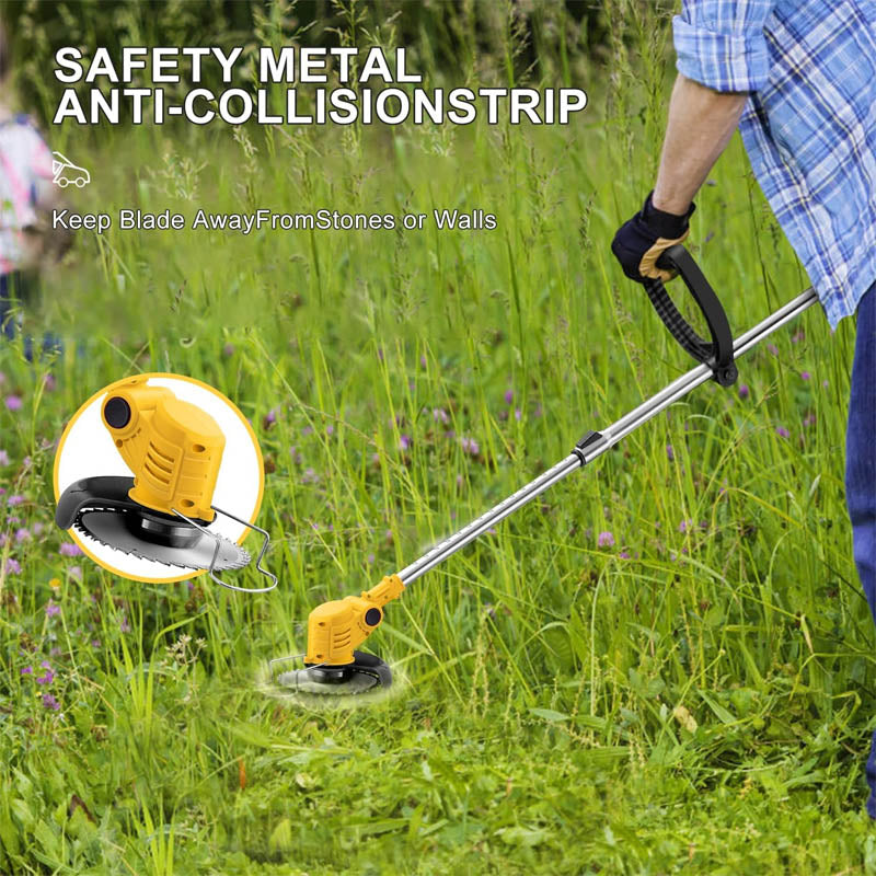 Trimmer & Edger 6 inch round manganese steel saw blades Cordless Brush Cutter 21V 4.0Ah Batteries and Metal Blades