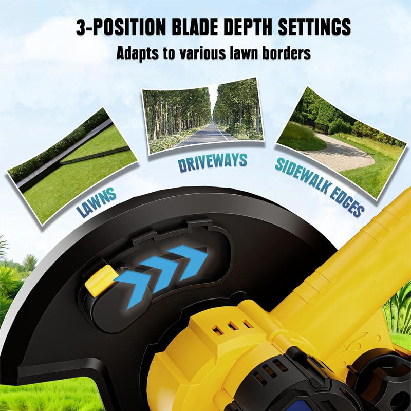 Trimmer & Edger 20 V Battery Powered Cordless Edger 9 inch Adjustable Depth Blade for Landscaping Driveways Borders