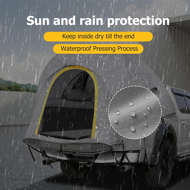 Truck Tent For 6.5-8 Ft Truck Bed, Pickup Truck Bed Tent Double Layer Waterproof Pu2000mm For Camping