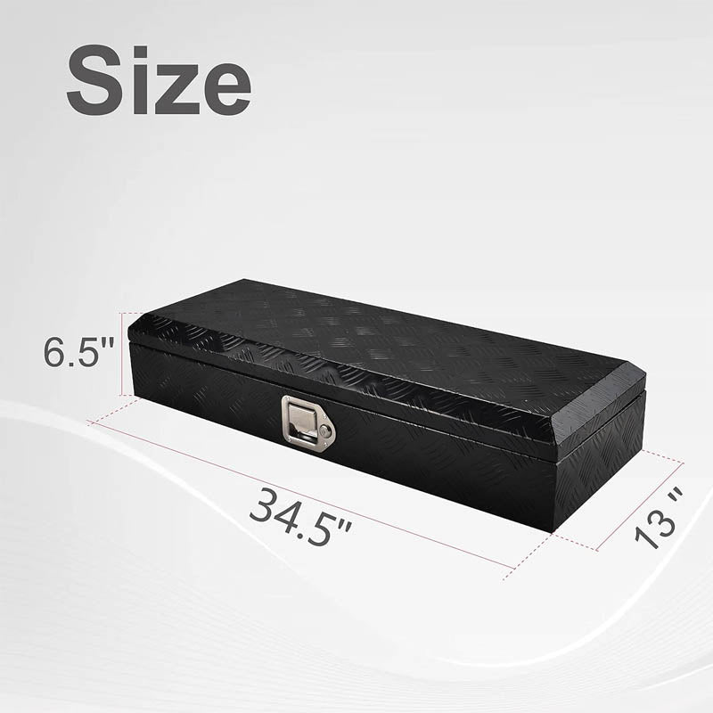 Truck Tool Boxes 34.5 Inch Aluminum with Side Handle and Lock Keys for Pickup, RV, Trailer, Truck Bed