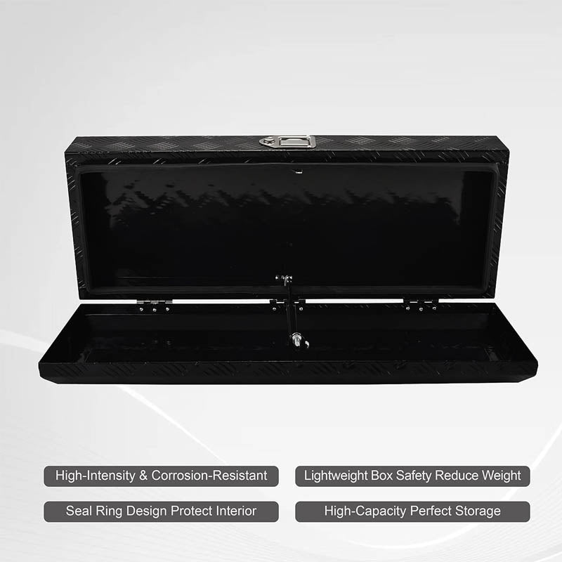 Truck Tool Boxes 34.5 Inch Aluminum with Side Handle and Lock Keys for Pickup, RV, Trailer, Truck Bed