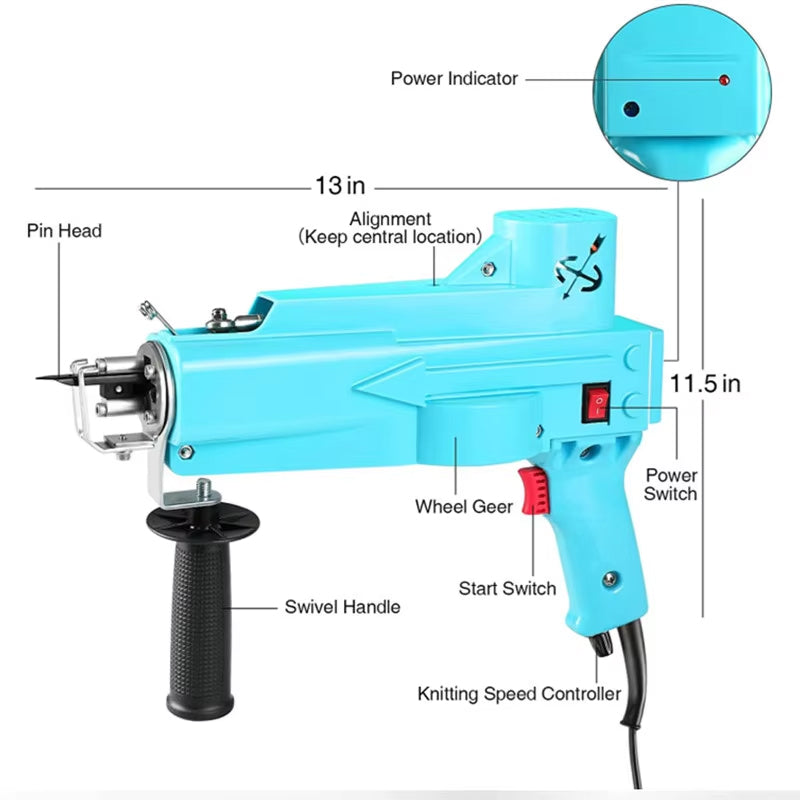 Electric Pistola Para De Alfombra Cut Pile Loop Hand Knitting Rug Weaving Tufting Gun Carpet Making Flocking Machine