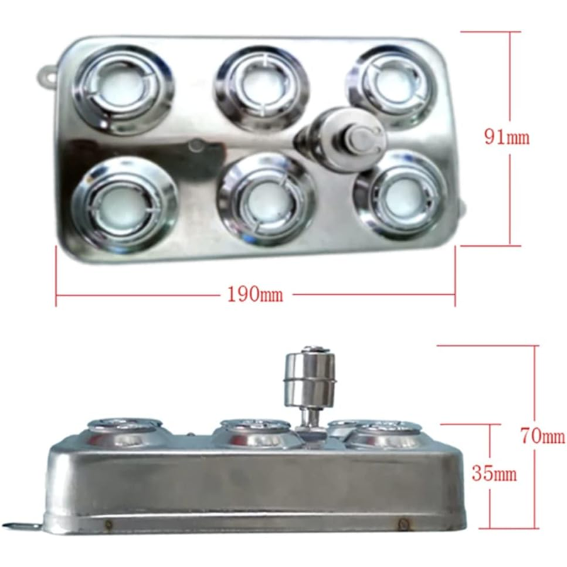 6 Heads Ultrasonic Atomizer, Atomizer Air Humidifier 304 Stainless Steel with Transformer for Landscape Agriculture Greenhouse Hydroponics Garden Lawn Pond