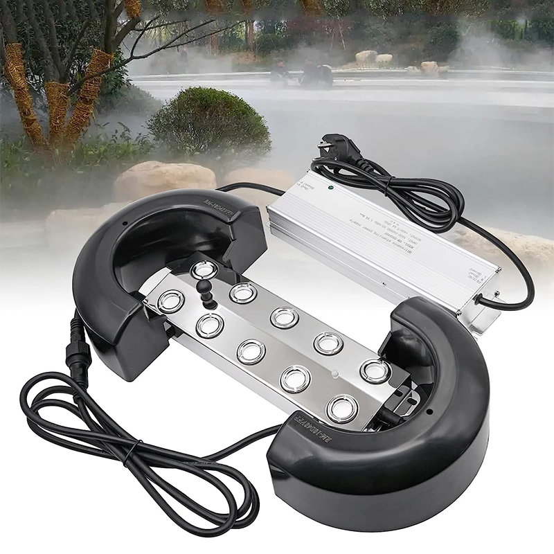 Ultrasonic Mist Maker ,Atomizer 10 Heads, 7L/H Ultrasonic Atomizer With 350W Waterproof Power Supply, Heavy Mist Device, Garden Mist Humidifier, Pond Mist Device, Suitable For Gardening Greenhouse Landscape