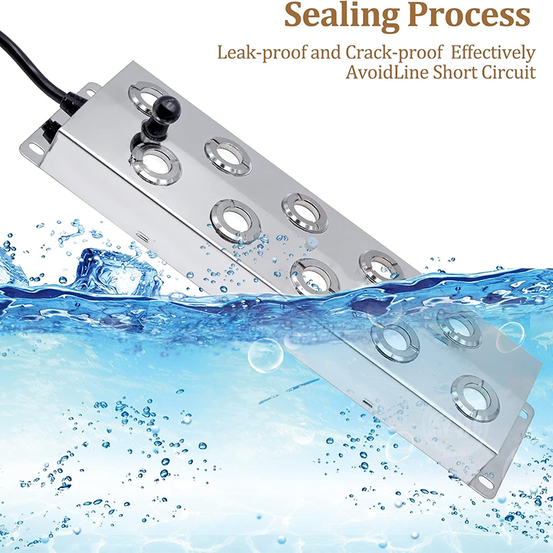 Ultrasonic Mist Maker 10 heads 6L/H Ultrasonic Atomizer with 300W Waterproof Power Supply Heavy Mist Device Garden Atomizer Humidifier Pond Atomizer for Gardening Greenhouse Landscape