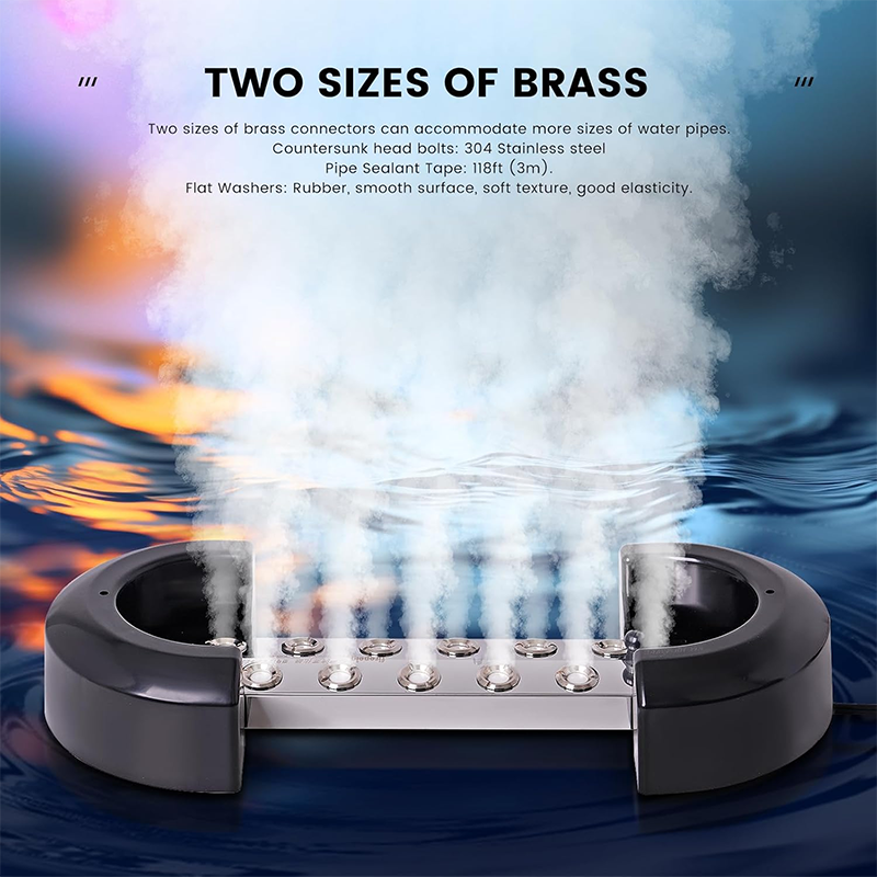 Ultrasonic Mist Maker 12 Head Ultrasonic Misting Device with 330 W Waterproof Power Supply, Heavy Duty 8.5 L/H Misting Device, Yard Misting Humidifier, Pond Misting Device for Gardening Greenhouse Landscape