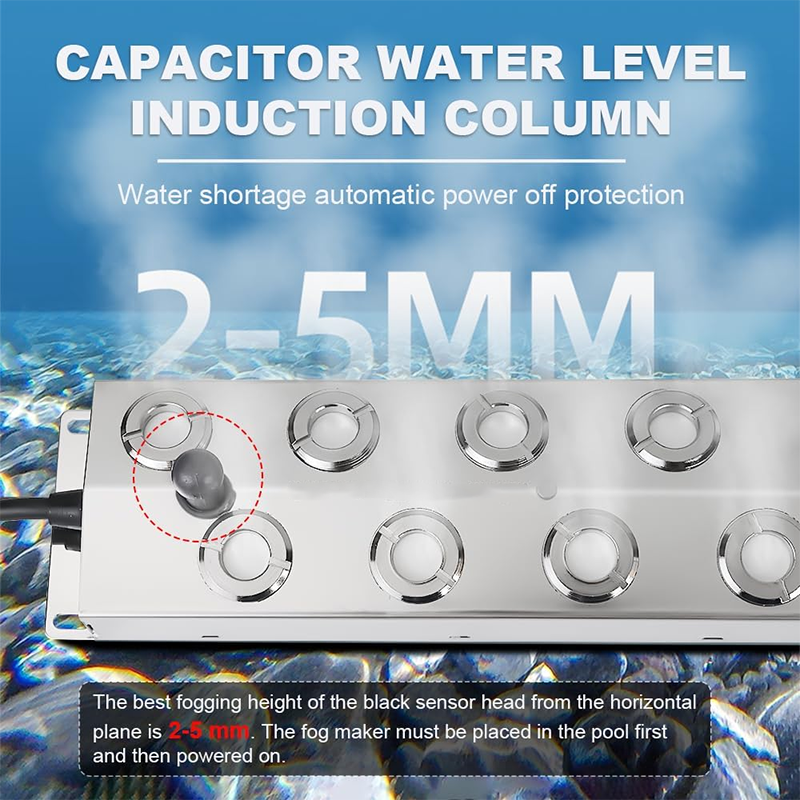 6-Head Ultrasonic Mist Maker With Power Supply, Atomizer Fountain For Rockery/Pond/Fish Pond Atomization
