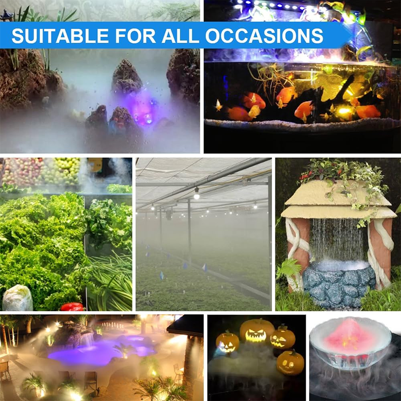 6-Head Ultrasonic Mist Maker With Power Supply, Atomizer Fountain For Rockery/Pond/Fish Pond Atomization