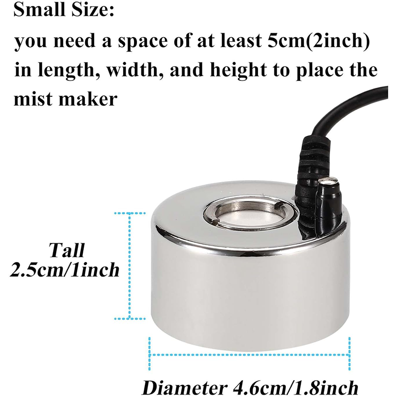 Ultrasonic Mist Maker Indoor Fountain Small Atomizer Waterscape AC/DC Adapter Atomizer Pond Stainless Steel Atomizer Rockery Ultrasonic Humidifier Plant Sprayer Decoration