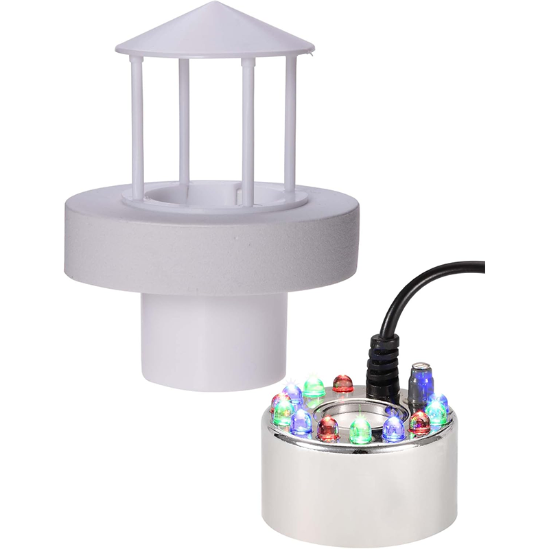 Ultrasonic Mist Maker Splashproof Float 12 LED Atomizer Indoor Fountain Small Atomizer Fish Tank AC/DC Adapter Atomizer Large Pot Stainless Steel Atomizer Ultrasonic Humidifier Indoor Sprayer Atomizer Decoration