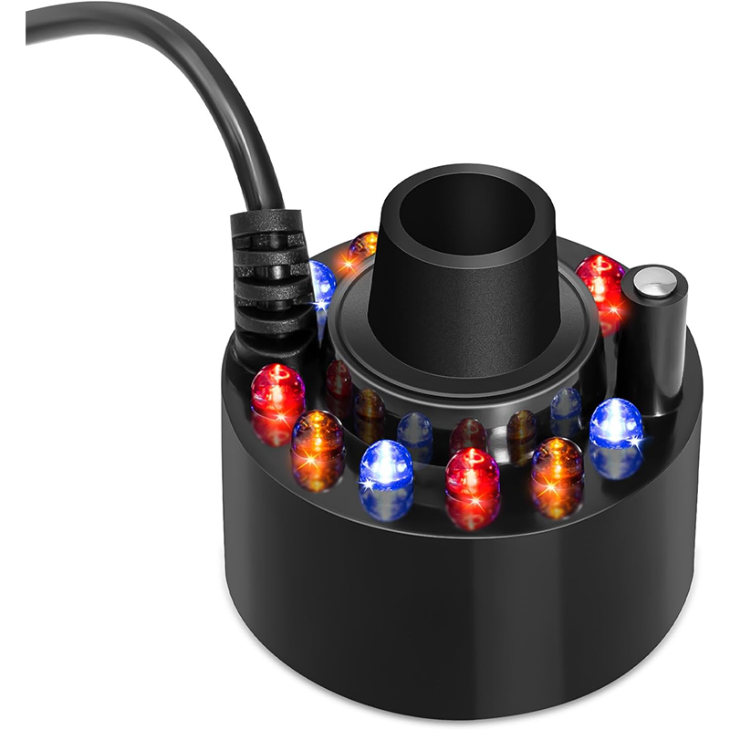Halloween Ultrasonic Mist Maker , 12 LED Lights Mini Water Mist, Small Fountain Water Mist for Halloween Cauldron, Fish Tank