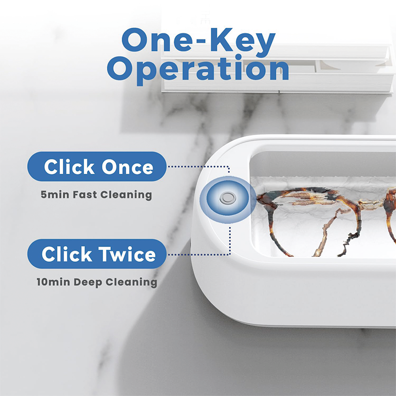 Ultrasonic Cleaner, 40W 22oz 48KHz Portable Professional Ultrasonic Cleaner for Eyeglass, Watches, Ring, Blade Razor