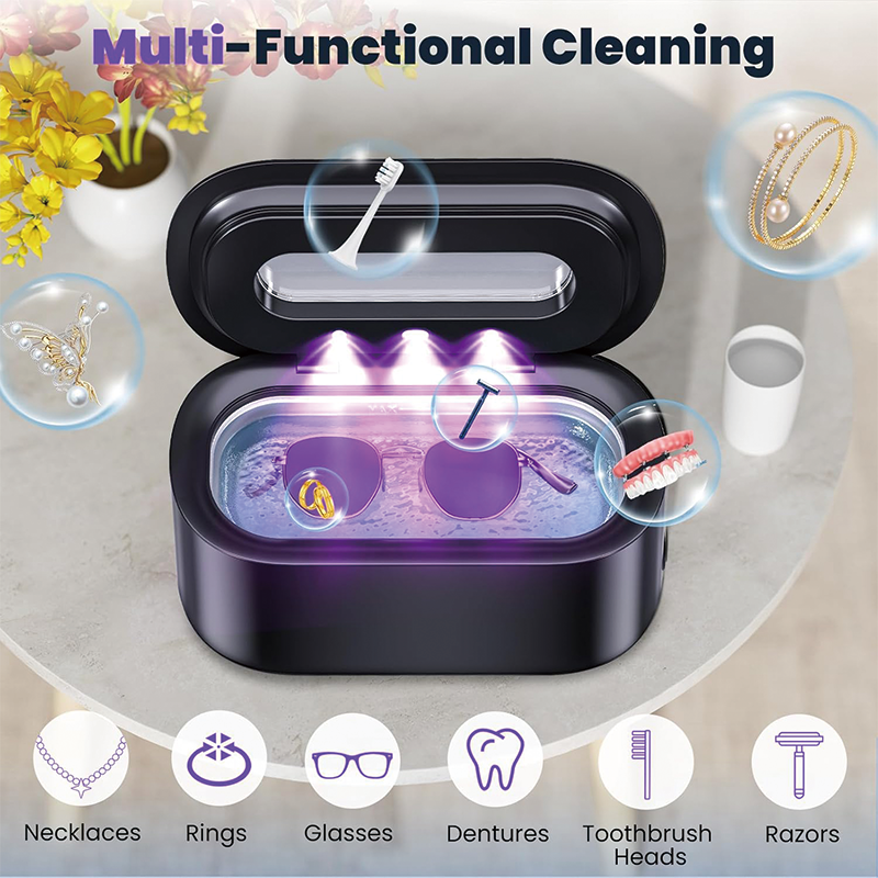 Ultrasonic Cleaner, 48Khz 12oz Professional Ultrasonic Cleaner for Eyeglasses, Rings, Necklaces, Watches, Dentures