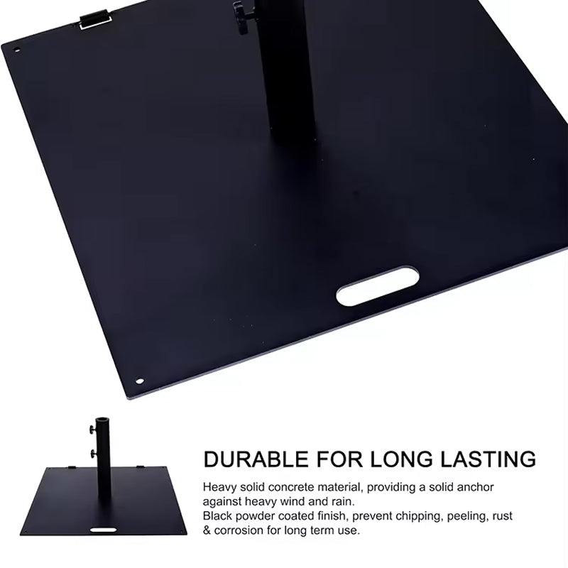 Umbrella Base Stand Garden Backyard Outdoor Patio Space Powder Coated Carbon With 14" Height Pipe Steel Black Umbrella Base
