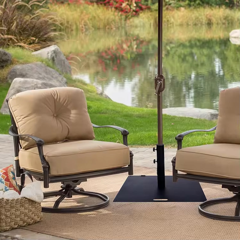 Umbrella Base Stand Garden Backyard Outdoor Patio Space Powder Coated Carbon With 14" Height Pipe Steel Black Umbrella Base