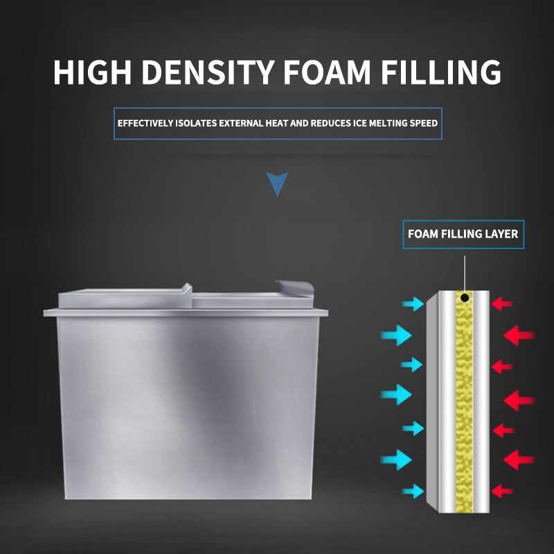 Commercial Ice Storage Tank, 304 Stainless Steel Ice Tank For Coffee Shop, Suitable For Milk Tea Shop Water Bar Ktv Internet Cafe Ice Storage Tank