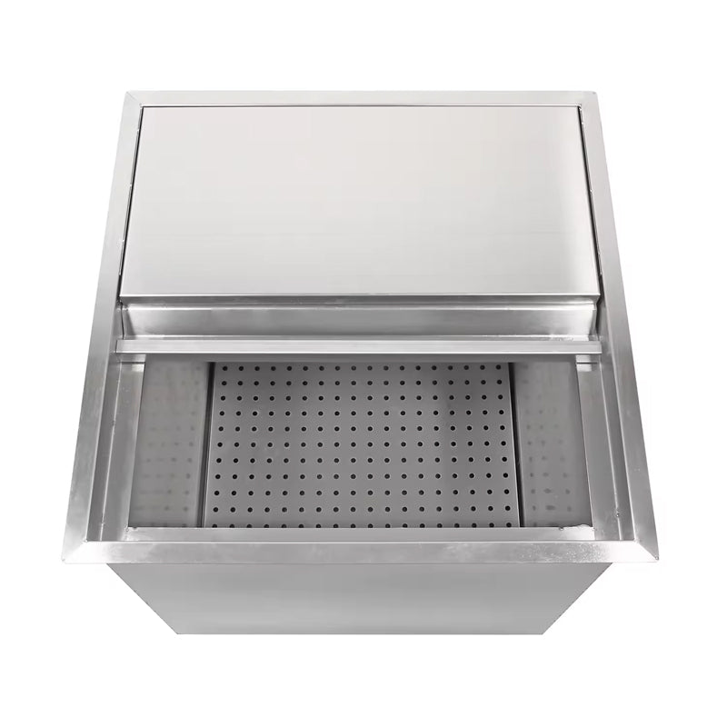 Commercial Stainless Steel Ice Storage Tank Countertop Embedded Ice Bucket Thickened Bar Kitchen Tea Shop Storage Dedicated