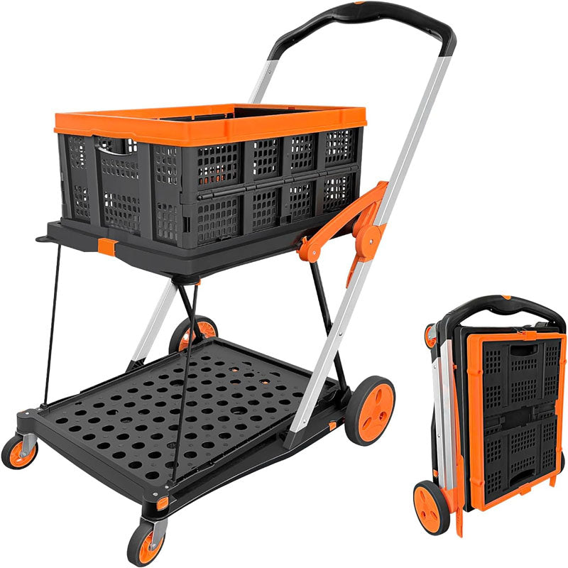 Utility Carts Folding Shopping Cart 360°Swivel Wheels for Groceries,Luggage,Travel,House,Office
