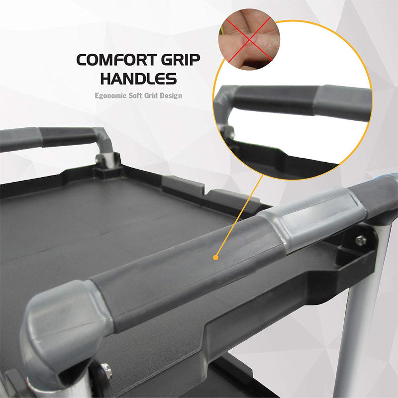 Utility Carts Foldable Utility Service Cart Shelf 150LBS Heavy Duty Plastic Rolling Cart Folding Collapsible Service Cart