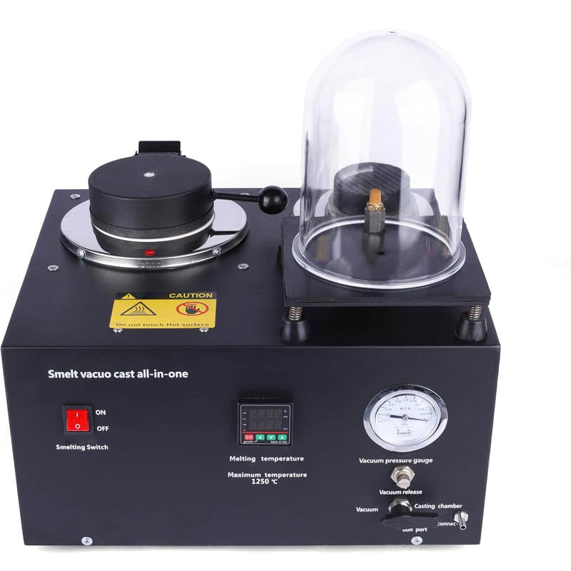 2L Vacuum Investing Casting with Melting Furnace Vacuum Jewelry Casting for Invested Flasks and RTV Molds