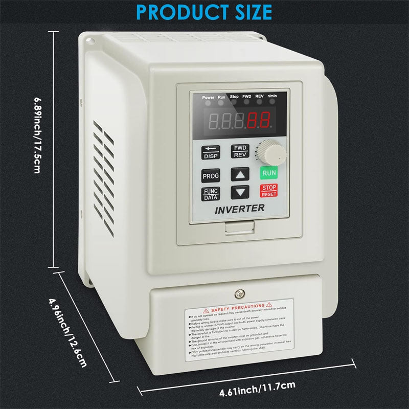 AC 220V/2.2kw 3HP Variable Frequency Drive VFD 4HP 1 or 3 Phase Input 3 Phase Output for Motor Speed Control