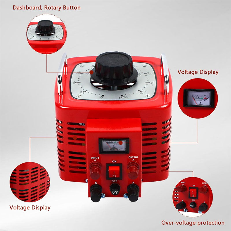 3000W Variable Transformer 110V Input Variac Variable AC Voltage Regulator Metered for Home Industrial Office