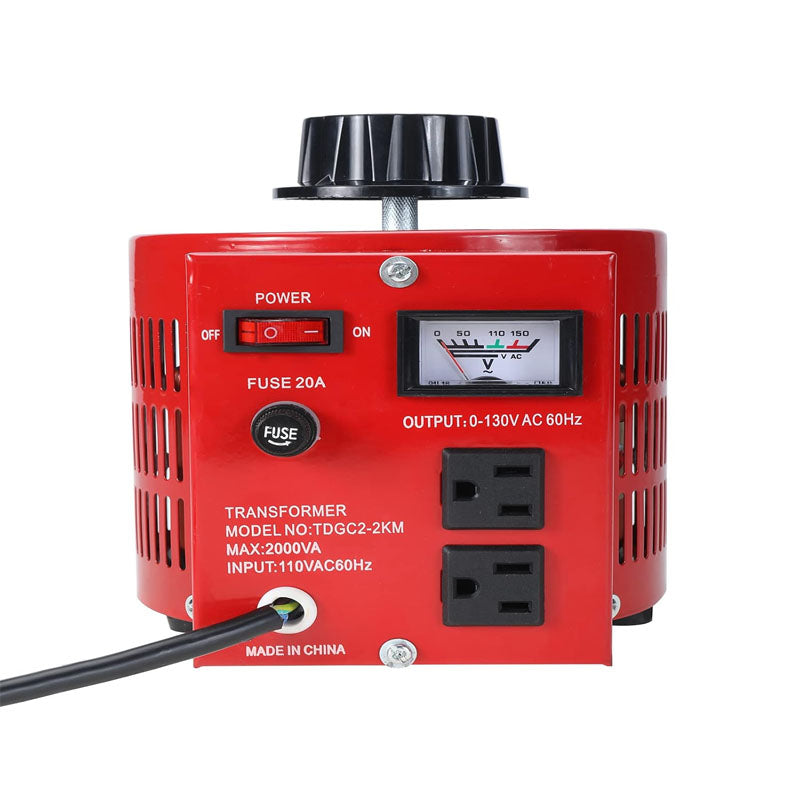 2000VA Auto Variable Voltage Transformer 0-130V Output AC Voltage Regulator Power Supply