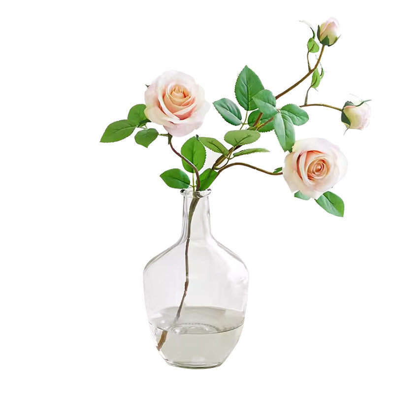 High-End Vase Ornaments, Simple Living Room Flower Arrangement Glass Transparent Vase
