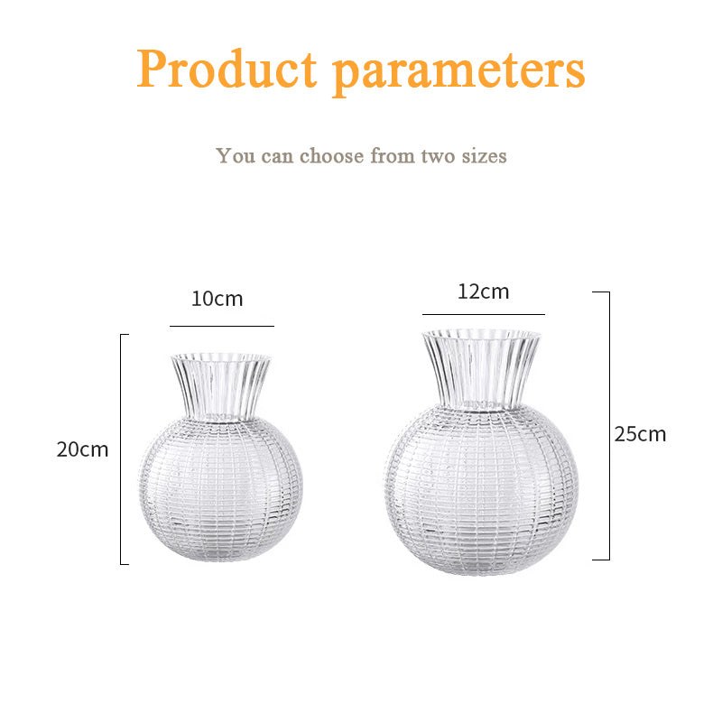 Light Luxury High-End Glass Vase, Living Room Flowers Transparent Flower Arrangement