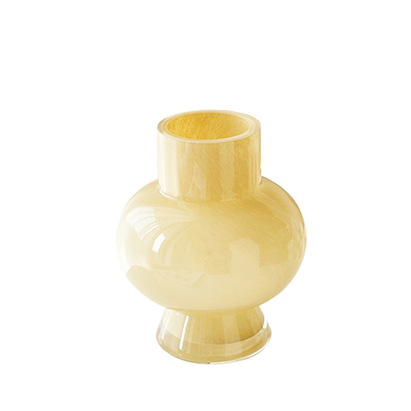 Cream-Style Fenton Medieval Vase, High-End Glazed Glass Vase Ornaments, Light Luxury Flower Arrangement, French Decorative Ornaments