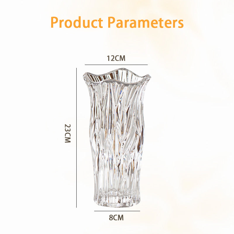 Creative Vase Ornaments, Living Room Flower Arrangement Transparent Glass Vase