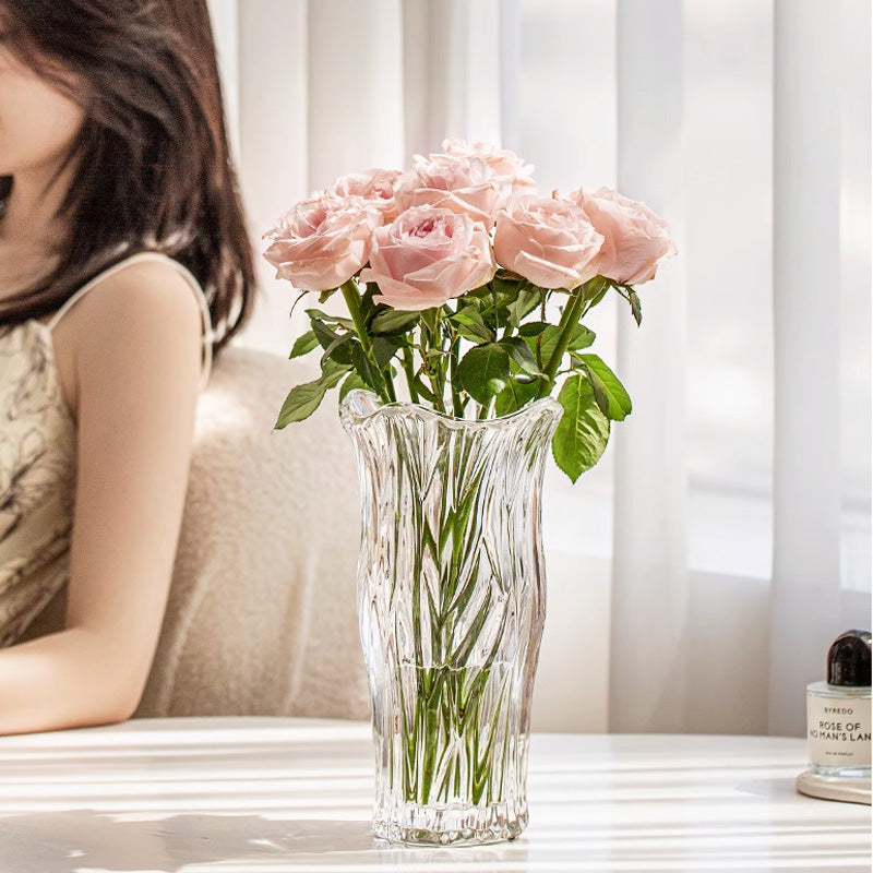 Creative Vase Ornaments, Living Room Flower Arrangement Transparent Glass Vase