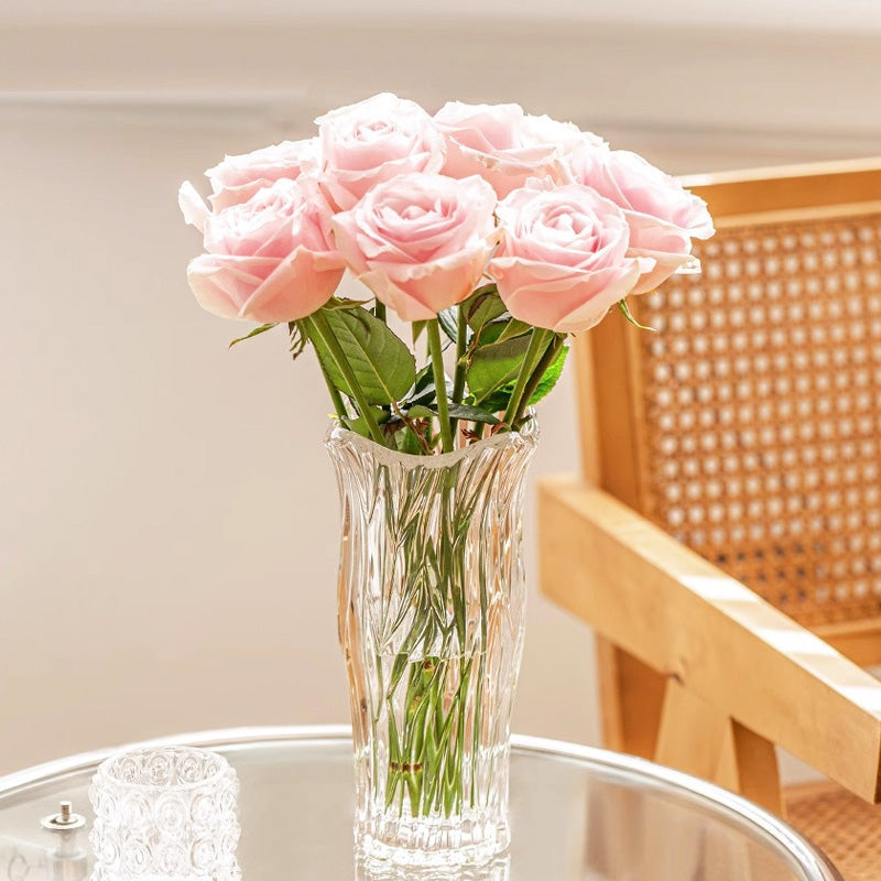 Creative Vase Ornaments, Living Room Flower Arrangement Transparent Glass Vase