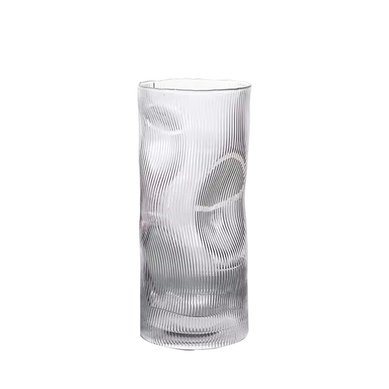 Creative Curves Transparent Glass Vase, Living Room Table Ornaments Hydroponic Dried Fresh Flower Arranger