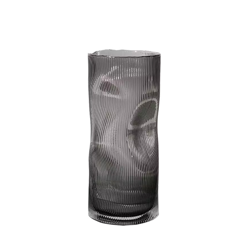 Creative Curves Transparent Glass Vase, Living Room Table Ornaments Hydroponic Dried Fresh Flower Arranger