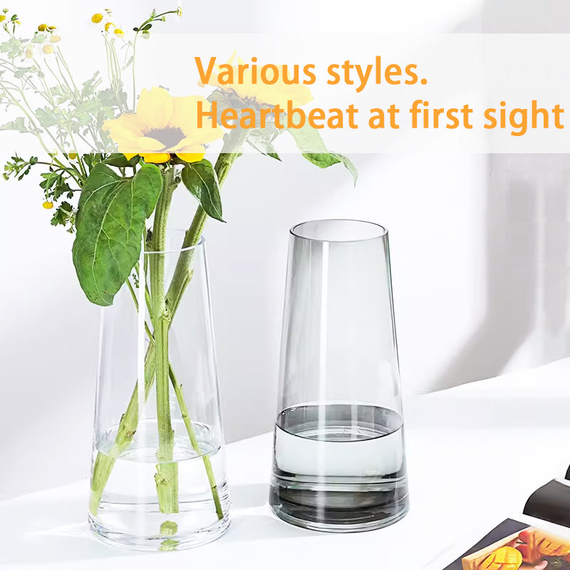 Creative And Simple Ins Style Glass Vase, Water-Filled Transparent Internet Celebrity Living Room Vase, Dried Flower Decorative Vase
