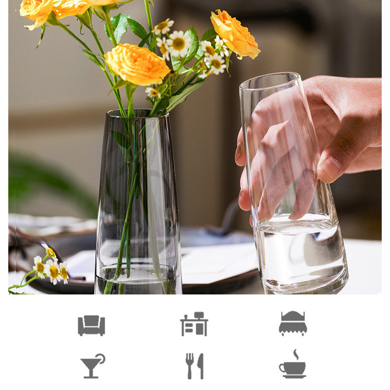 Creative And Simple Ins Style Glass Vase, Water-Filled Transparent Internet Celebrity Living Room Vase, Dried Flower Decorative Vase