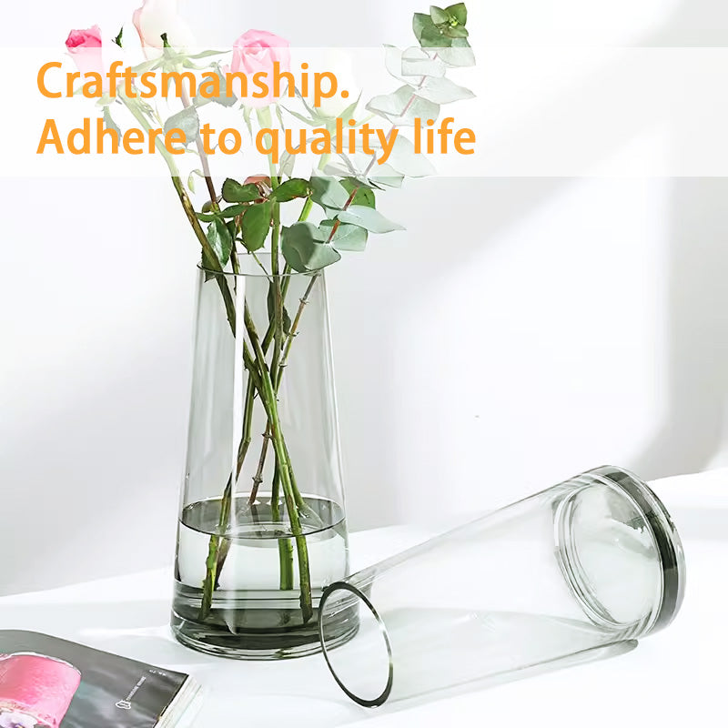 Creative And Simple Ins Style Glass Vase, Water-Filled Transparent Internet Celebrity Living Room Vase, Dried Flower Decorative Vase