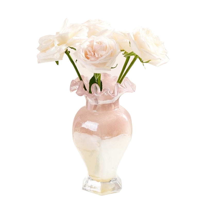 Glass Vase, Retro Light Luxury Flower Arrangement, Living Room Dining Table Ornaments