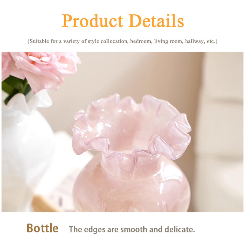 Glass Vase, Retro Light Luxury Flower Arrangement, Living Room Dining Table Ornaments