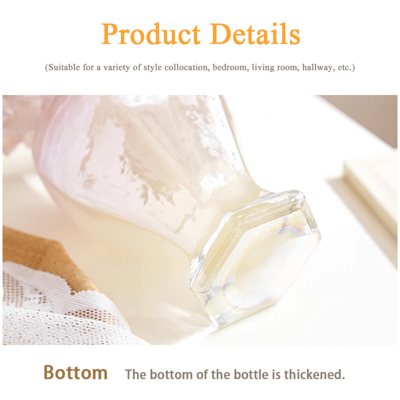 Glass Vase, Retro Light Luxury Flower Arrangement, Living Room Dining Table Ornaments