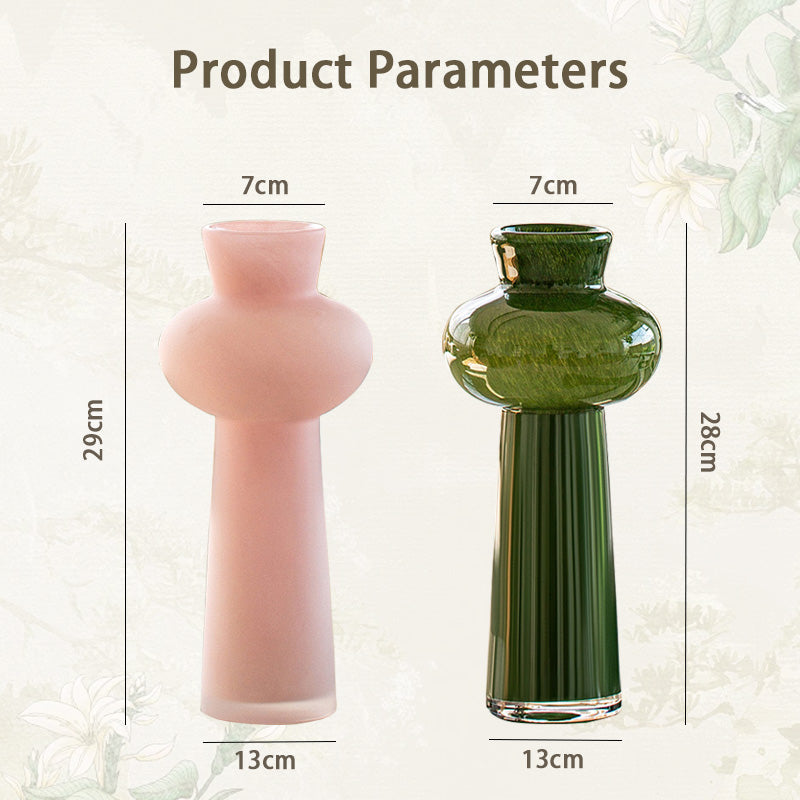 Vase Ornaments Living Room Flower Arrangement, High-End Light Luxury Glass Decoration Vase