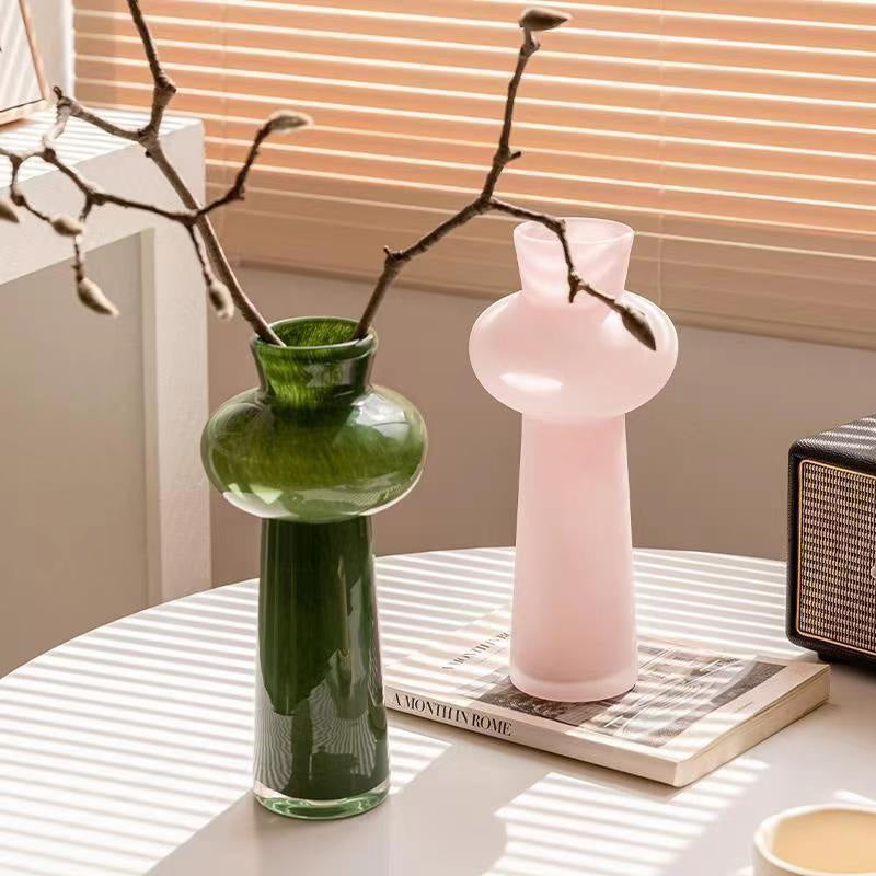 Vase Ornaments Living Room Flower Arrangement, High-End Light Luxury Glass Decoration Vase