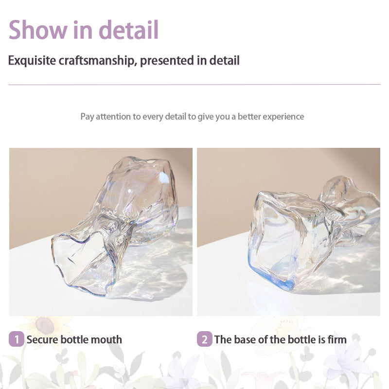 Simple And Creative Irregular Vases, Transparent Glass Vases, Living Room Desktop Flower Arrangements And Water Nourishment Decorative Ornaments